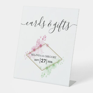 Elegante Blume Hochzeiten und Geschenke Sockelschild