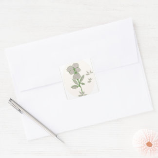 Elegante Blume Hochzeitsticker Quadratischer Aufkleber