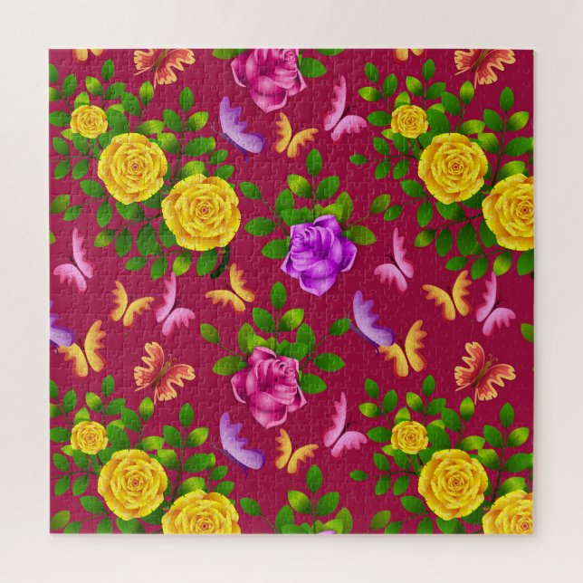 Elegante Blume in Gelb, Rosa und Lila Rose (Vertikal)