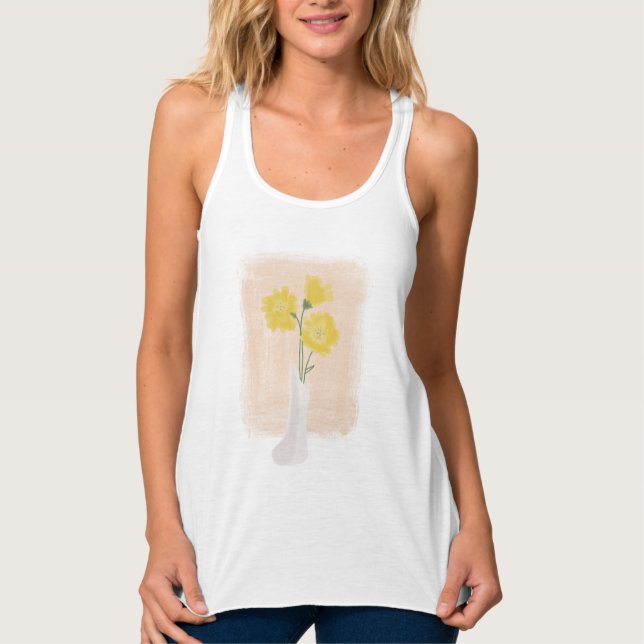 Elegante Blume in Vase Tank Top (Vorderseite)