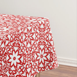 Elegante Blume in Weiß und Rot, Muster Xmas Tischdecke