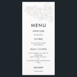 Elegante Blume Menükarte<br><div class="desc">Blume Corner elegantes Hochzeitsdesign. Die vollständige Sammlung finden Sie hier https://www.zazzle.com/collections/golden_flower_corner-119974468145342611</div>