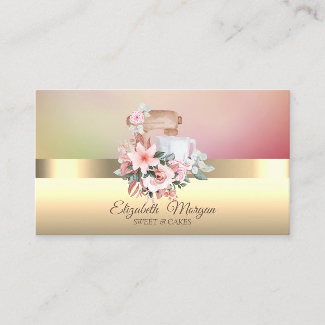 Elegante Blume mit modernem Chic Mixer Rose Visitenkarte (Vorderseite)