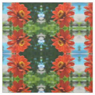 Elegante Blume mit Orangenblumen Stoff