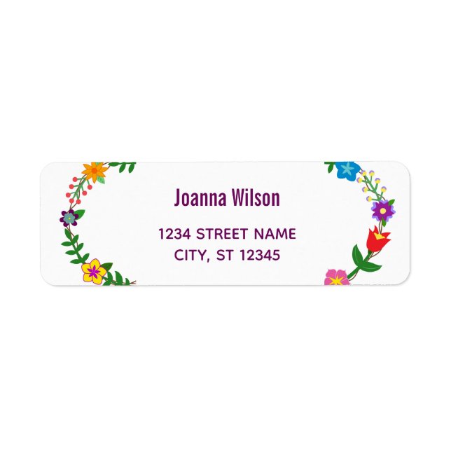 Elegante Blume Modernes Rücksendesiegel (Vorne)