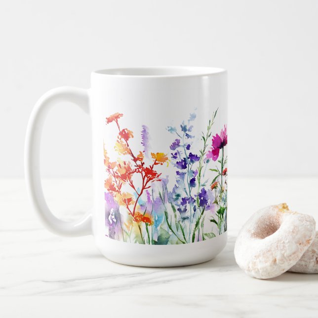 Elegante Blume Muster Geschenk 🌿 Kaffeemaschine T Kaffeetasse (Mit Donut)