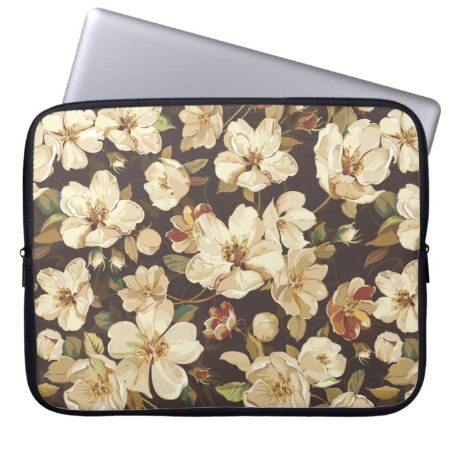 Elegante Blume nahtloses Muster Laptopschutzhülle (Vorderseite)