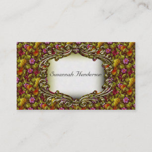 Elegante Blume-, Obst- und Gold-Visitenkarten Visitenkarte