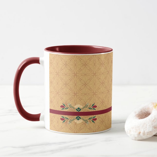 Elegante Blume Ornamente Tasse (Mit Donut)