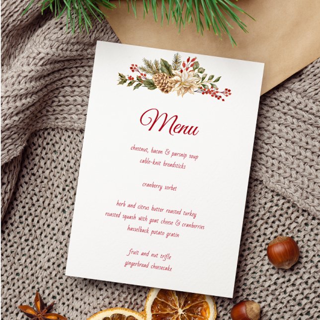 Elegante Blume Pines Menükarte (Von Creator hochgeladen)