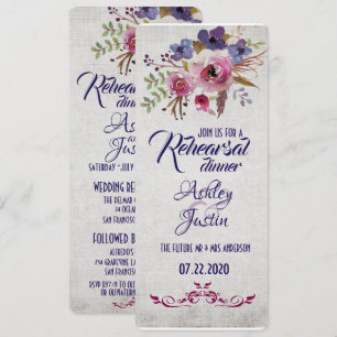 Elegante Blume Probe Abendessen Karten