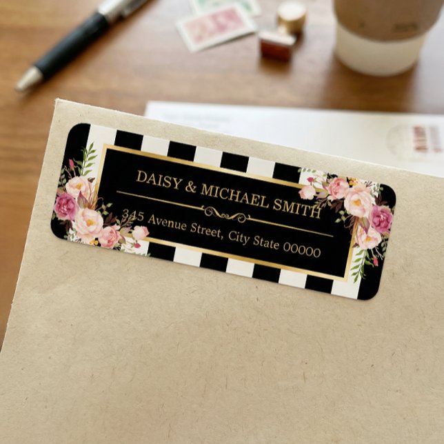 Elegante Blume Schwarz-weiße Streifen (Von Creator hochgeladen)