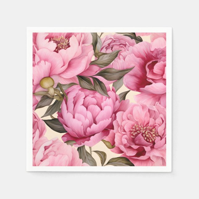 Elegante Blume Serviette (Vorderseite)