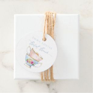 Elegante Blume Tea Bridal Brunch Geschenkanhänger