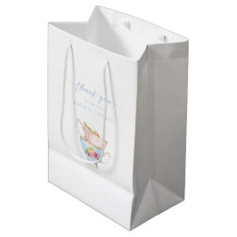 Elegante Blume Tea Bridal Brunch Geschenktasche Mittlere Geschenktüte