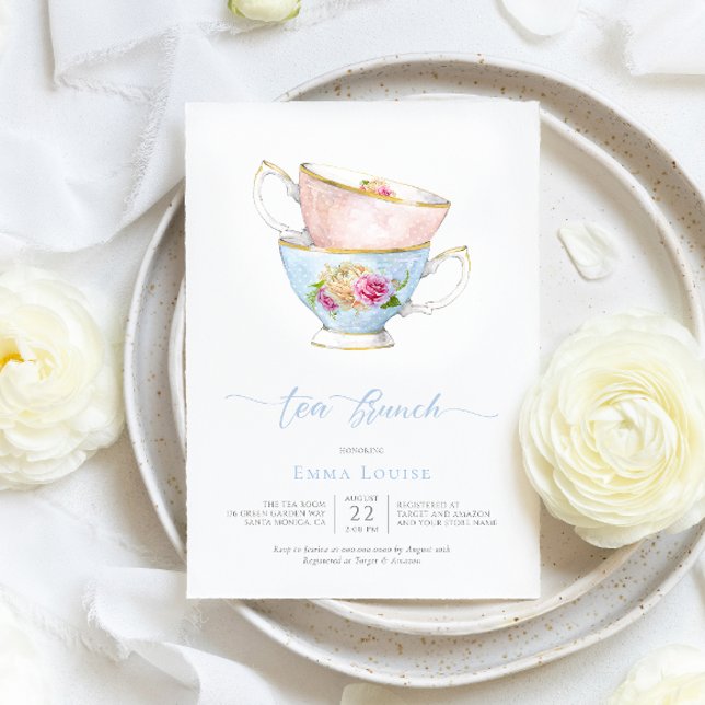 Elegante Blume Tea-Cup mit Blume Teezeremonie Einladung (Von Creator hochgeladen)