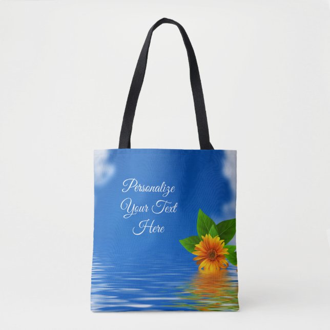 Elegante Blume über das Rippeln von Wasser - Indiv Tasche (Vorderseite)