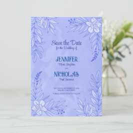 Elegante Blume und Blätter für Hochzeiten Einladung