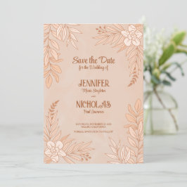 Elegante Blume und Blätter für Hochzeiten Einladung