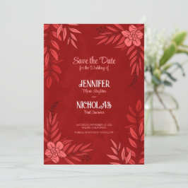 Elegante Blume und Blätter für Hochzeiten Einladung