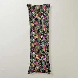 Elegante Blume und Blätter, schwarze Blumenmuster Seitenschläferkissen