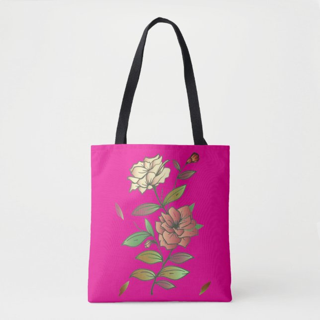 Elegante Blume und Blätter. Tasche (Vorderseite)