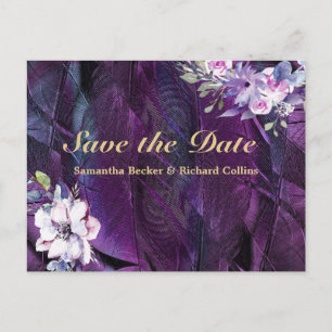 Elegante Blume und Feathers Postkarte