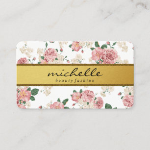 Elegante Blume Vintages Gold Band Visitenkarte
