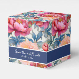 Elegante Blume von Wasserfarben Peony Gefallen Sch Geschenkschachtel