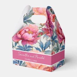 Elegante Blume von Wasserfarben Peony Gefallen Sch Geschenkschachtel