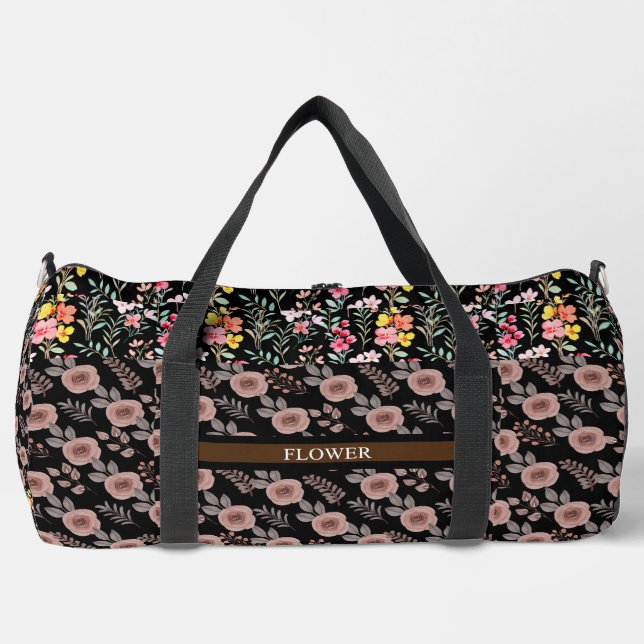 Elegante Blume Wasserfarbe individuell anpassen Duffle Bag (Vorderseite)