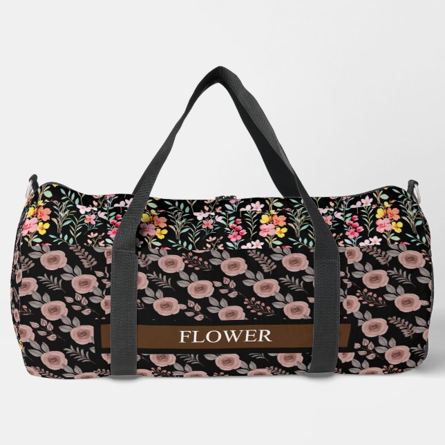 Elegante Blume Wasserfarbe individuell anpassen Duffle Bag (Vorderseite)