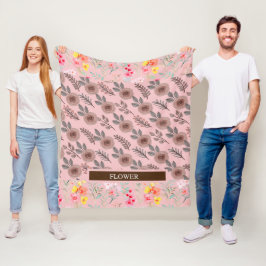 Elegante Blume Wasserfarbe individuell anpassen Fleecedecke