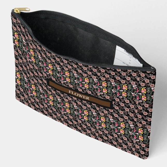 Elegante Blume Wasserfarbe individuell anpassen Zubehörtasche (Offen)