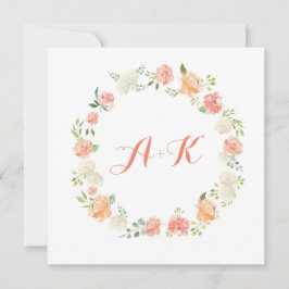 Elegante Blume Wasserfarbene Hochzeitsfeier Einladung