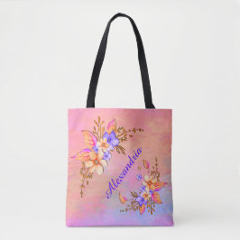 Elegante Blume Watercolor Chic Floral Personalize Tasche