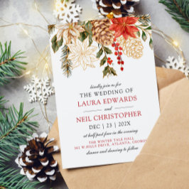Elegante Blume Winterhochzeit Einladung