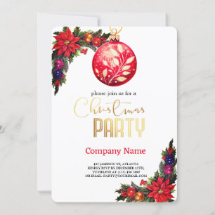 Elegante Blume, zauberhafte Weihnachtsfeiertage Einladung