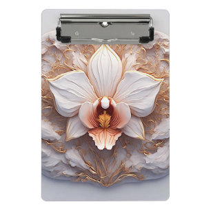 Elegante Blume zum Verzierten Hintergrund Mini Klemmbrett