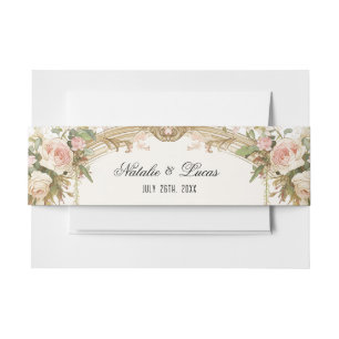Elegante Blumen Bauch Band 12x18 Wedding Einladung