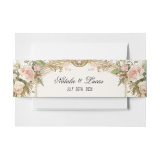 Elegante Blumen Bauch Band 12x18 Wedding Einladung
