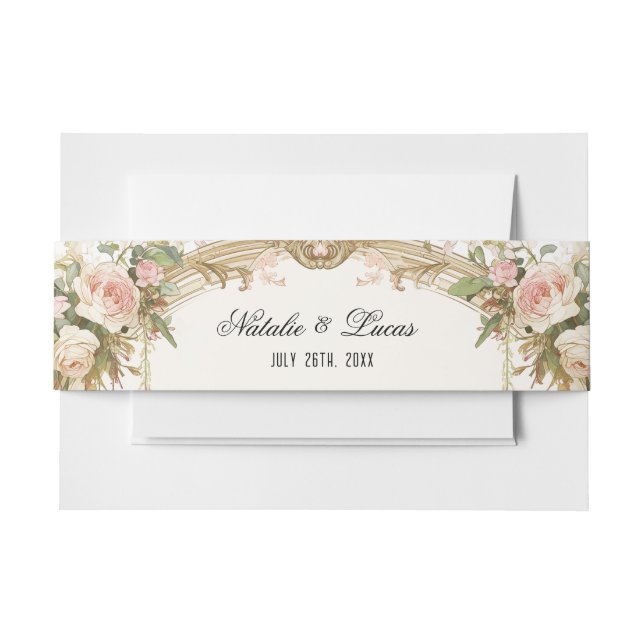Elegante Blumen Bauch Band 12x18 Wedding Einladung (Vorderseite Beispiel)