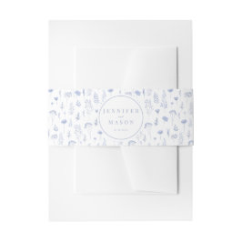 Elegante Blumen Blumen-Hochzeit Einladung Bauchban Einladungsbanderole