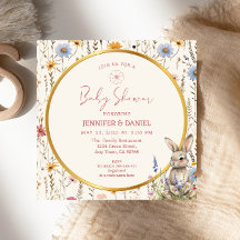 Elegante Blumen Bunny Beige Babydusche