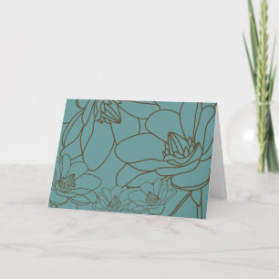 Elegante Blumen danken Ihnen zu kardieren - Blau Dankeskarte