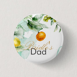 Elegante Blumen & Früchte Wasserfarben Hochzeit im Button