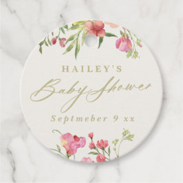 elegante Blumen Frühling Hochzeitsbaby Dusche Geschenkanhänger