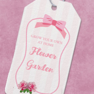 Elegante Blumen-Garten mit einer Schleife zum Selb Geschenkanhänger
