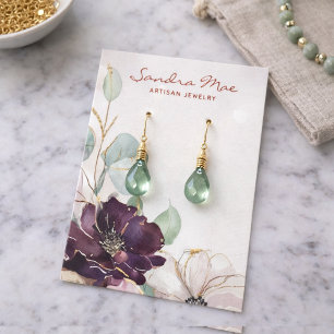 Elegante Blumen Gold Glitter Schmuckanzeigekarte Visitenkarte