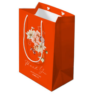 Elegante Blumen-Hochzeit-Dankeschön-Geschenktasche Mittlere Geschenktüte
